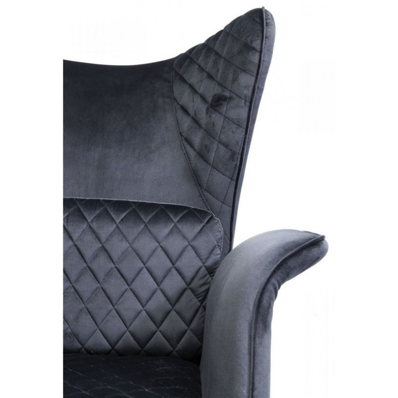 Armchair Tudor Velvet Black